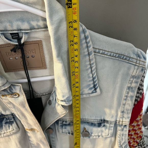 NWT Blank NYC denim jacket with knit sleeves size S - Picture 9 of 10